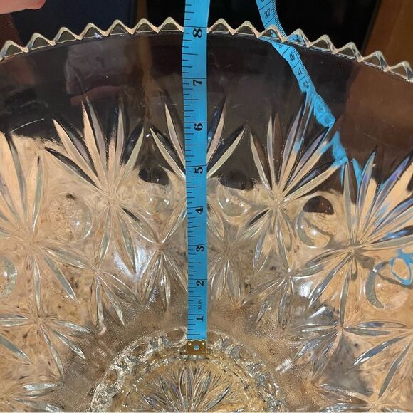 Vintage Large glass punch bowl - set of 12 cups - Picture 10 of 15